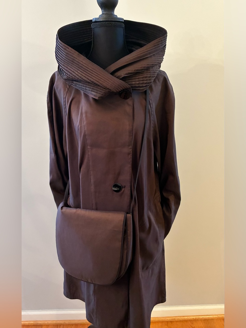 Mycra Pac Reversible Brown Coat with Shawl Collar